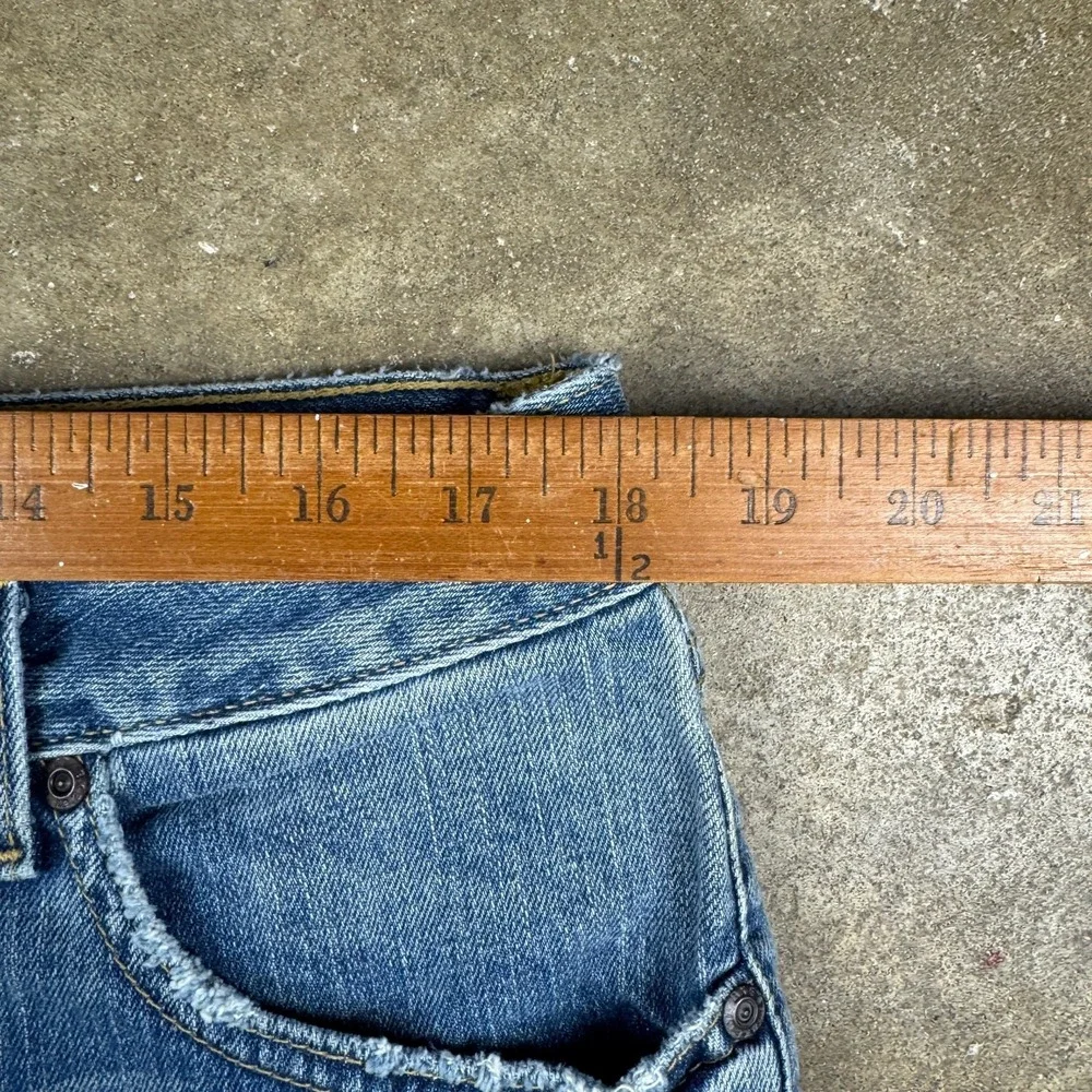 BKE Easy Street Bootcut Jeans Mens 34x33.5‎ Blue Faded Distressed Denim Buckle